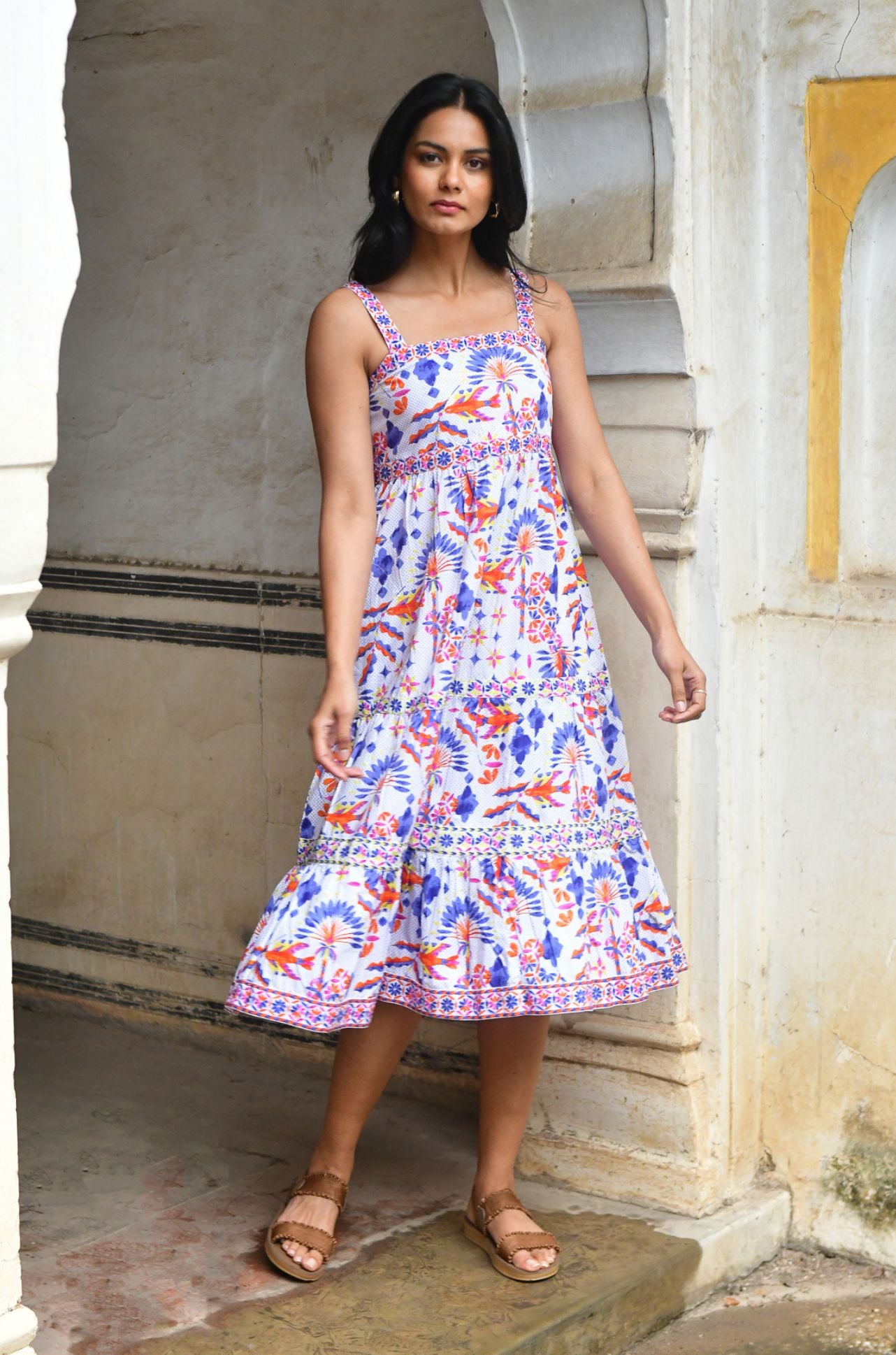 Azure and Indigo - Bird Of Paradise Day Dress