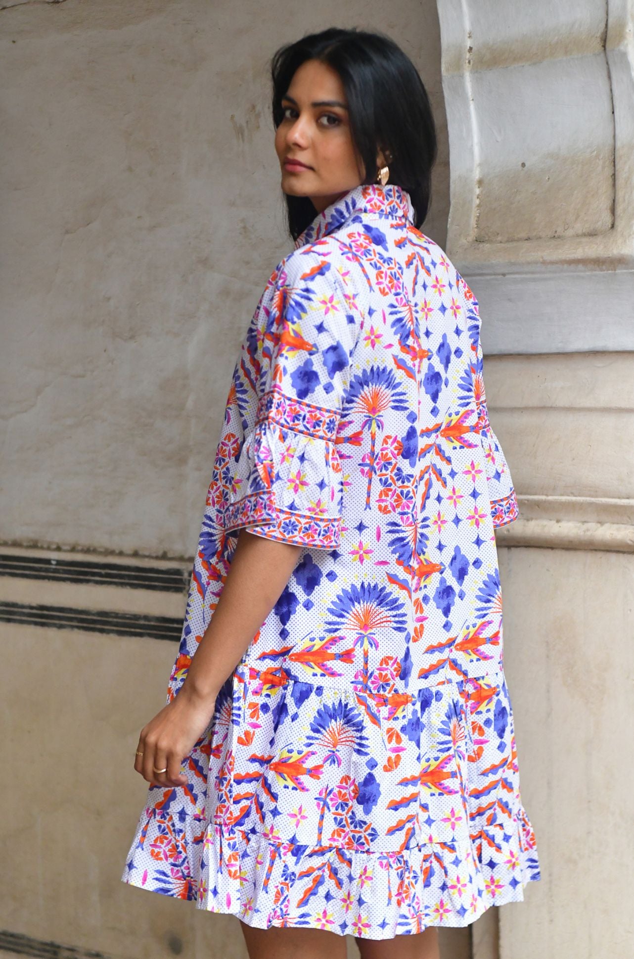 Azure and Indigo - Bird Of Paradise Shirt Dress