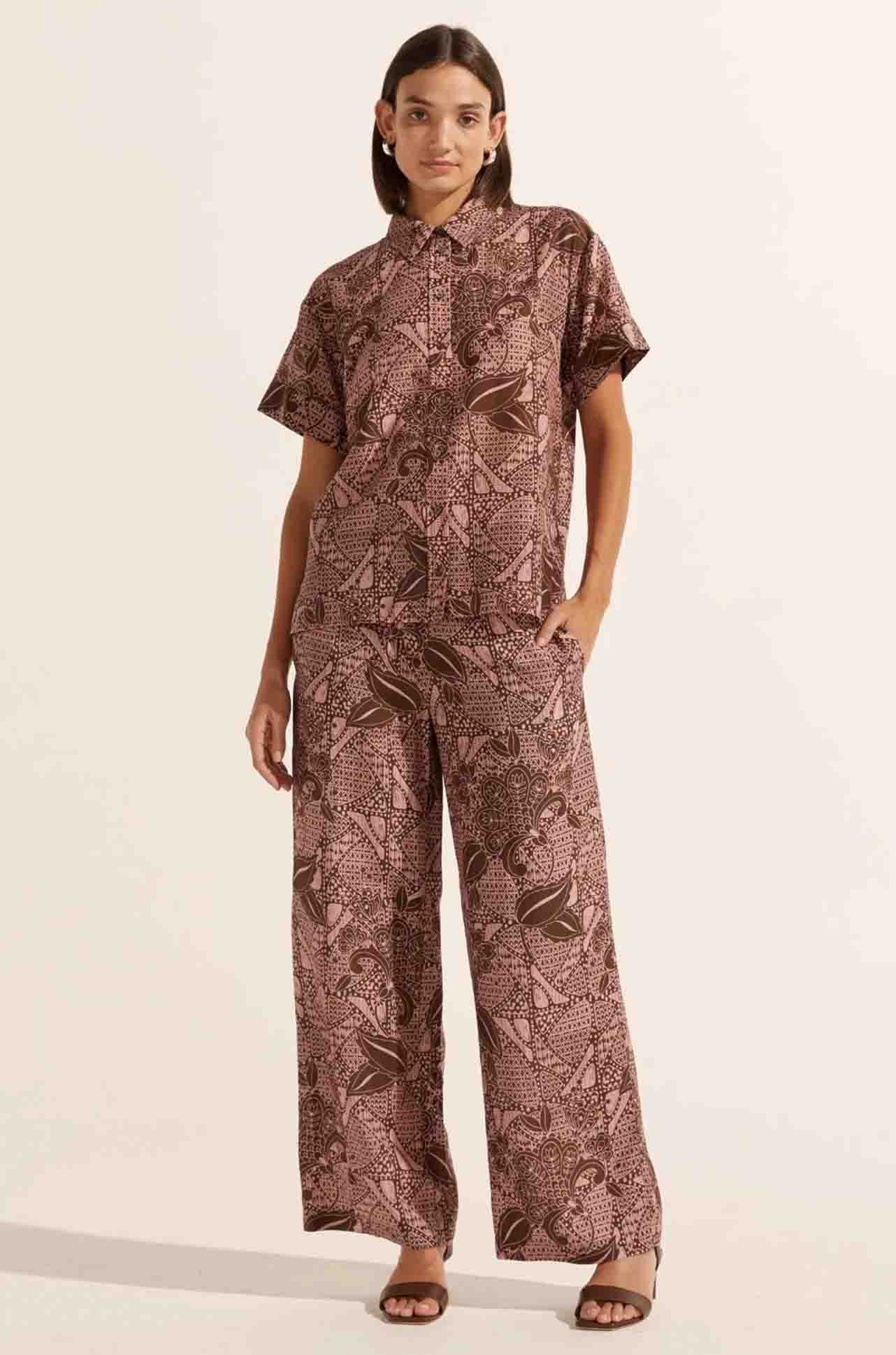 zoe kratzmann - breeze pant in cacao batik