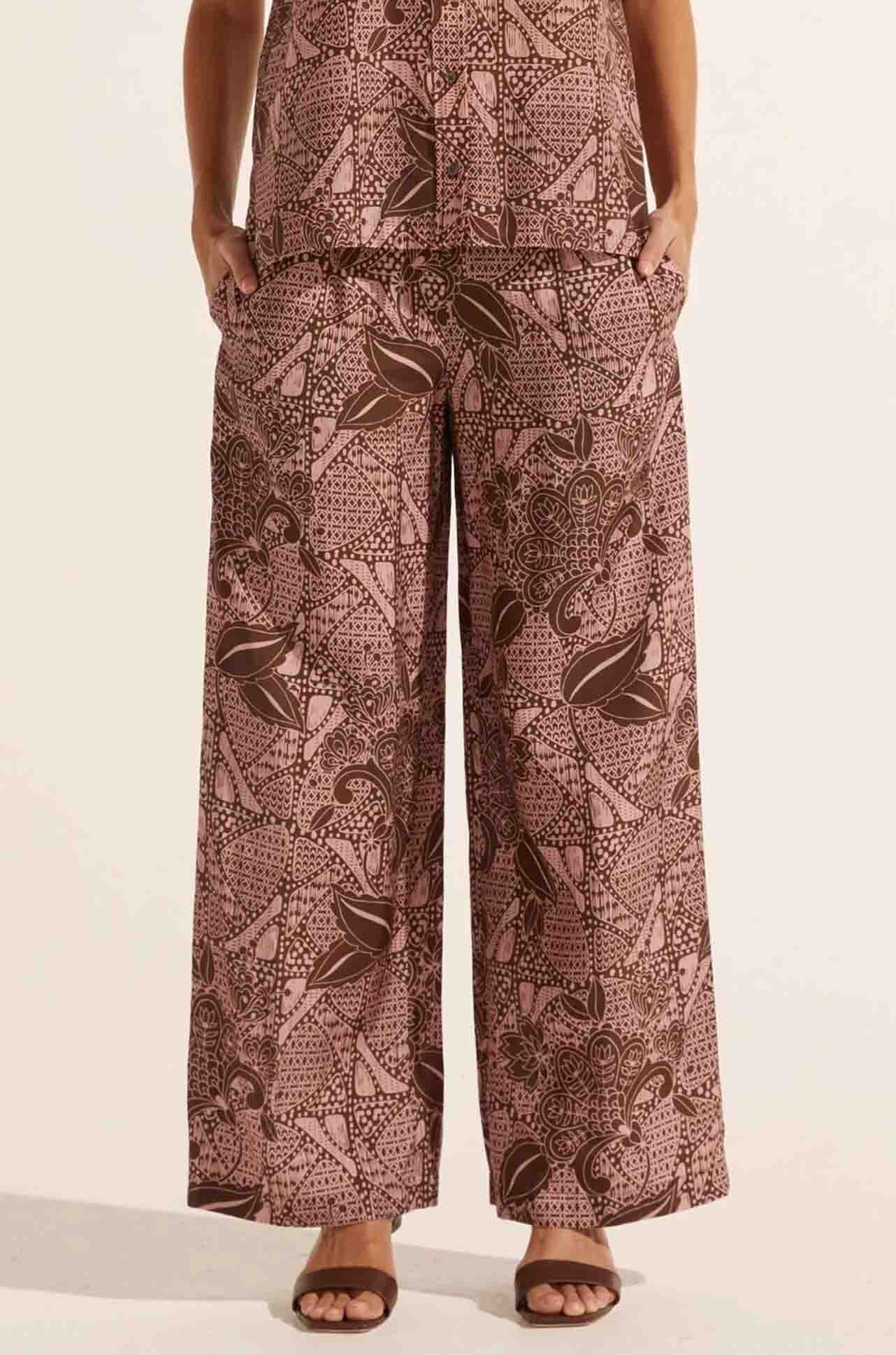 zoe kratzmann - breeze pant in cacao batik