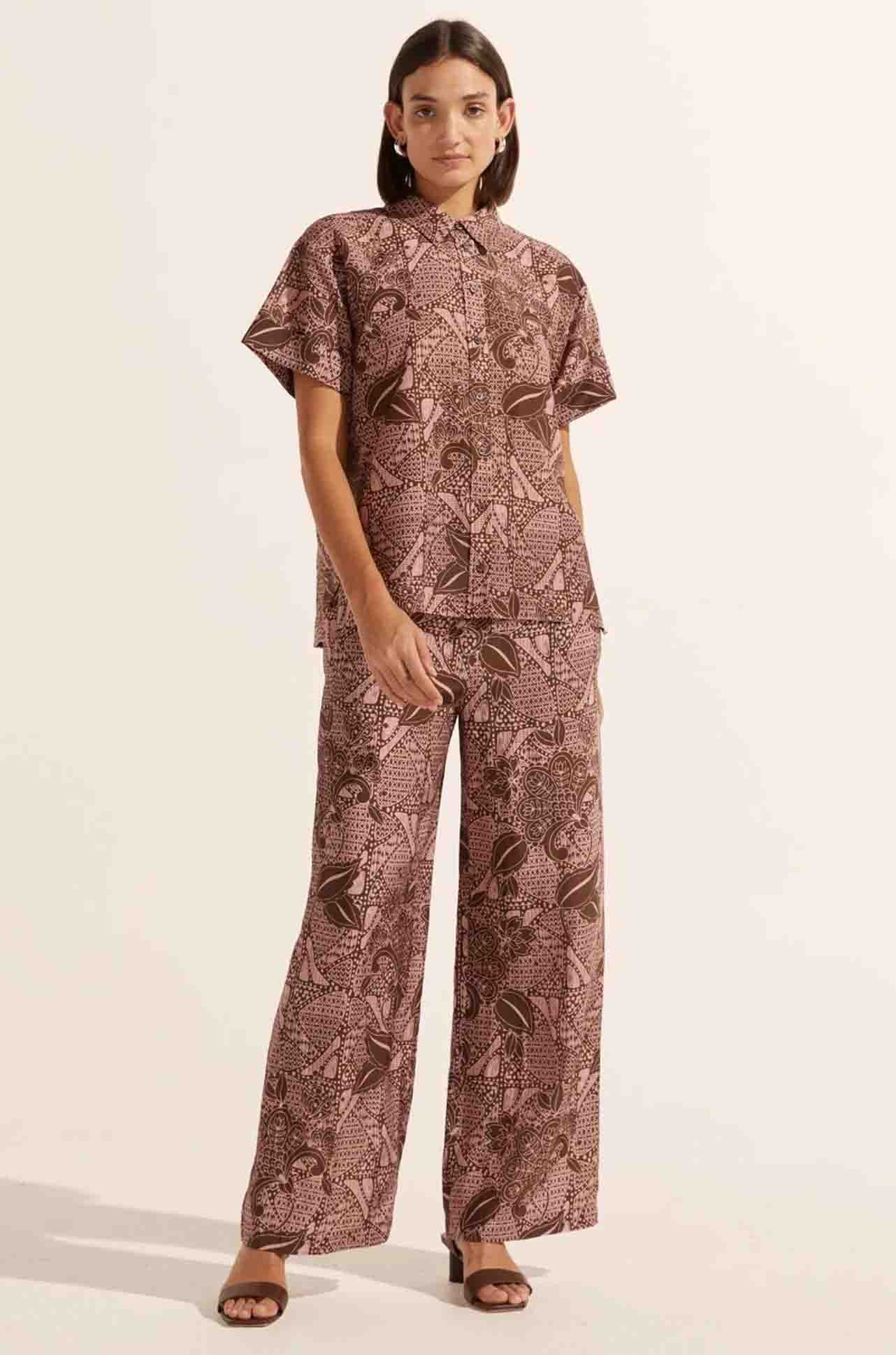 zoe kratzmann - breeze pant in cacao batik