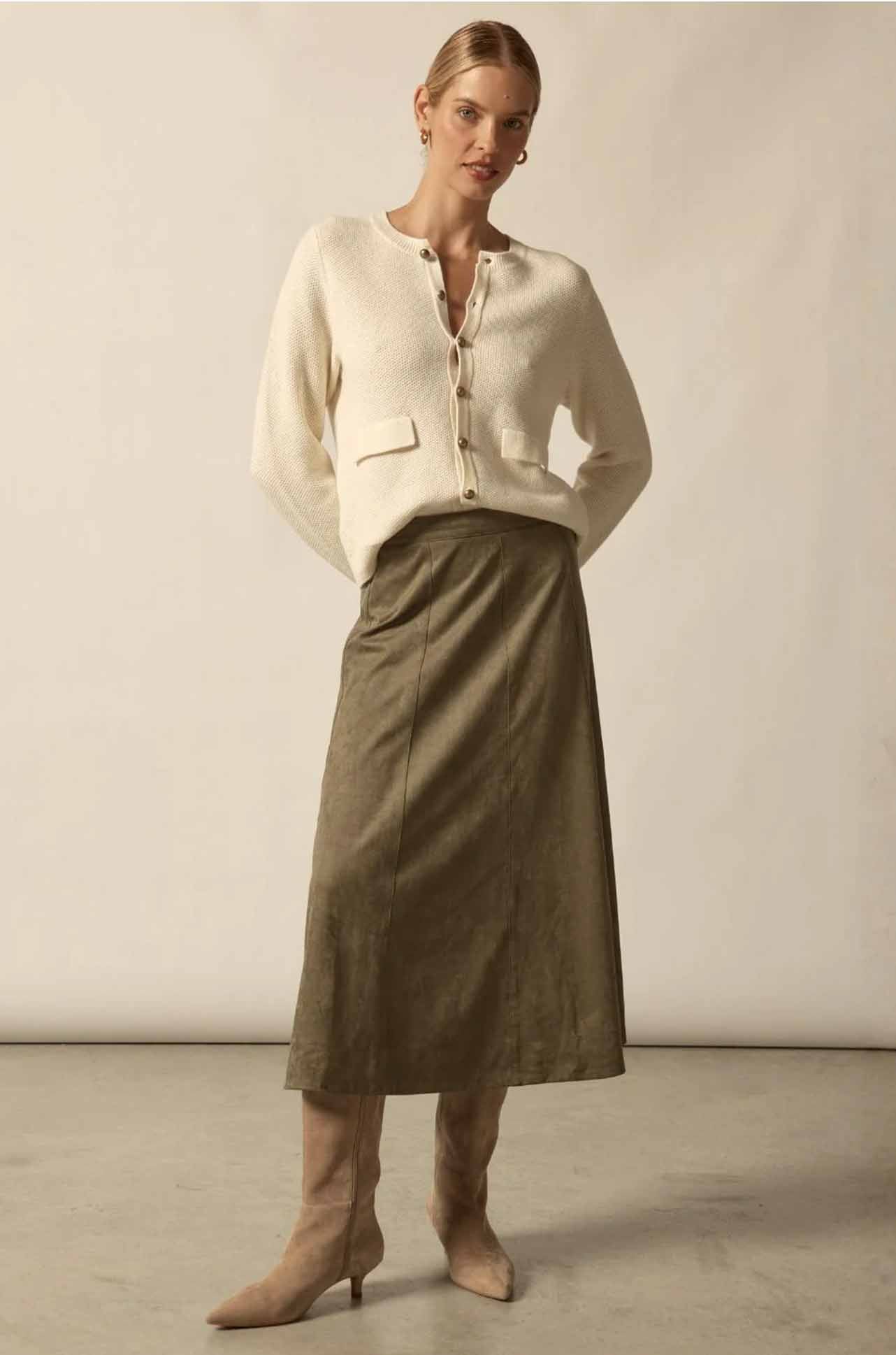 Zoe Kratzmann - stellar skirt in olive