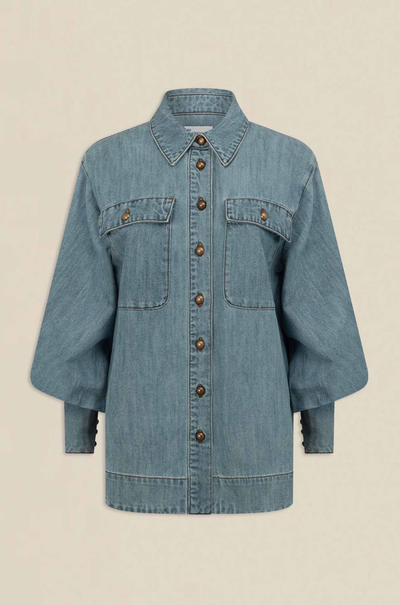 Zoe Kratzmann - crest top in light washed denim