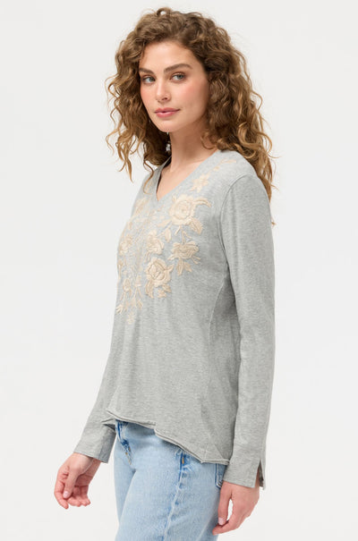 Johnny Was - Slit Sleeve Tee in Carmelita