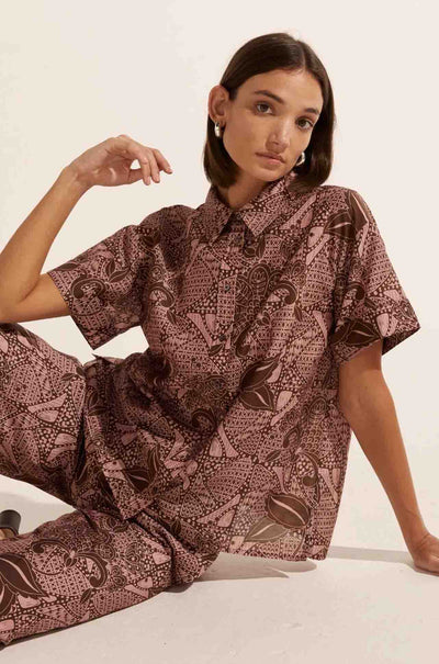 zoe kratzmann - jaunt top in cacao batik