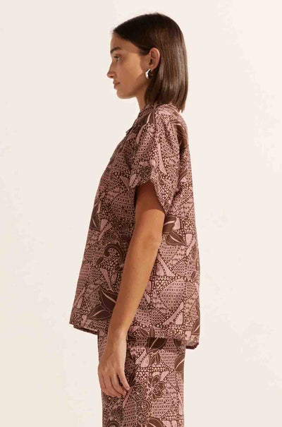 zoe kratzmann - jaunt top in cacao batik