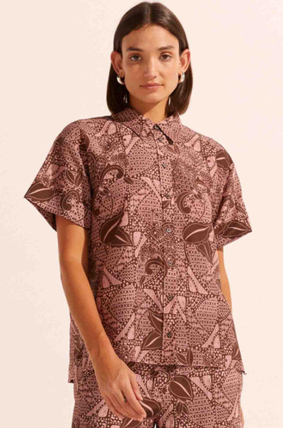 zoe kratzmann - jaunt top in cacao batik