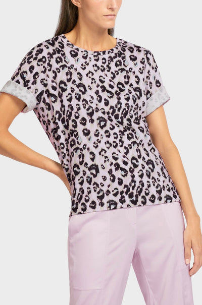 Marc Cain - Leopard Print Rib T-Shirt