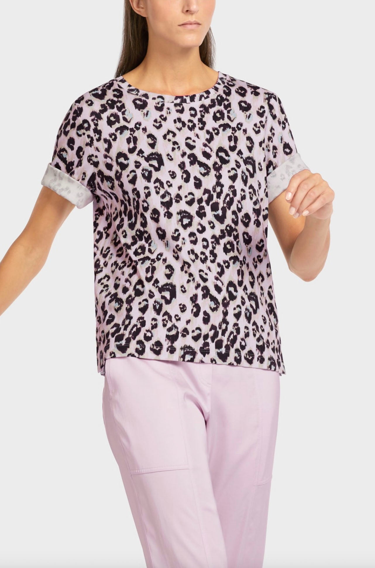 Marc Cain - Leopard Print Rib T-Shirt