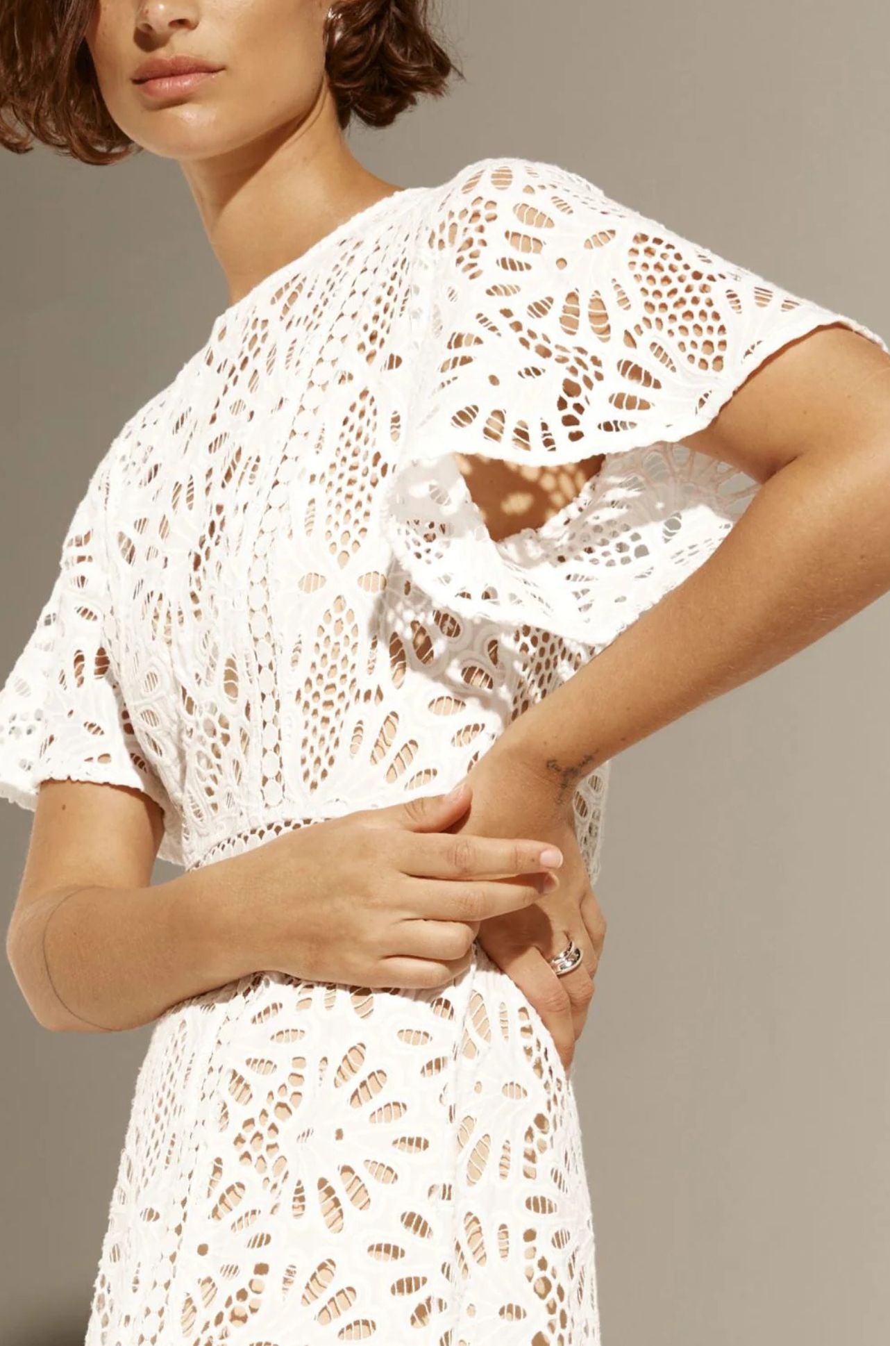 zoe kratzmann - medal dress in porcelain broderie