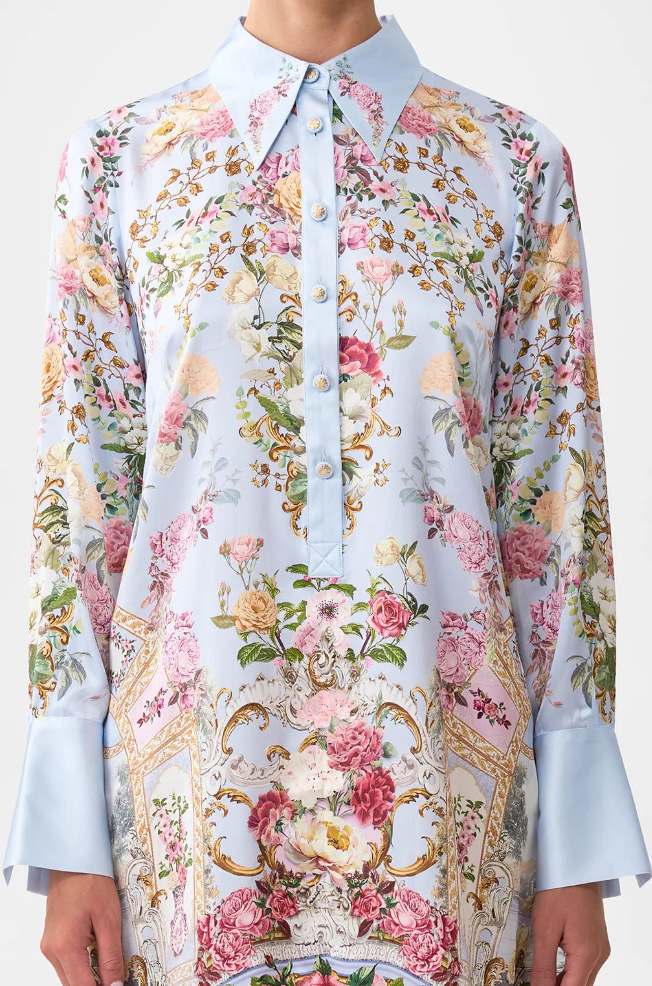 Camilla - Tiled In Time Mini Shirt Dress