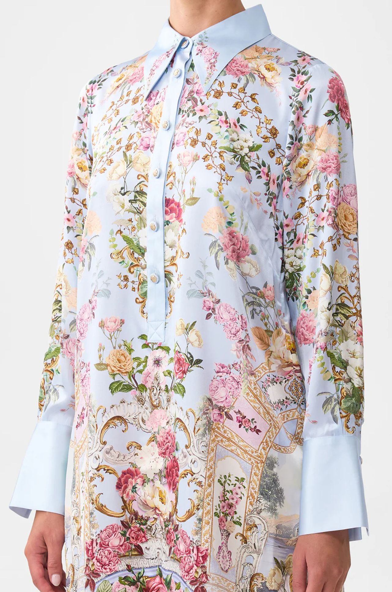 Camilla - Tiled In Time Mini Shirt Dress