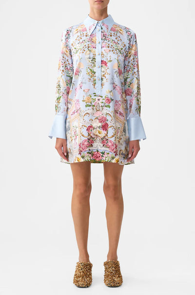 Camilla - Tiled In Time Mini Shirt Dress