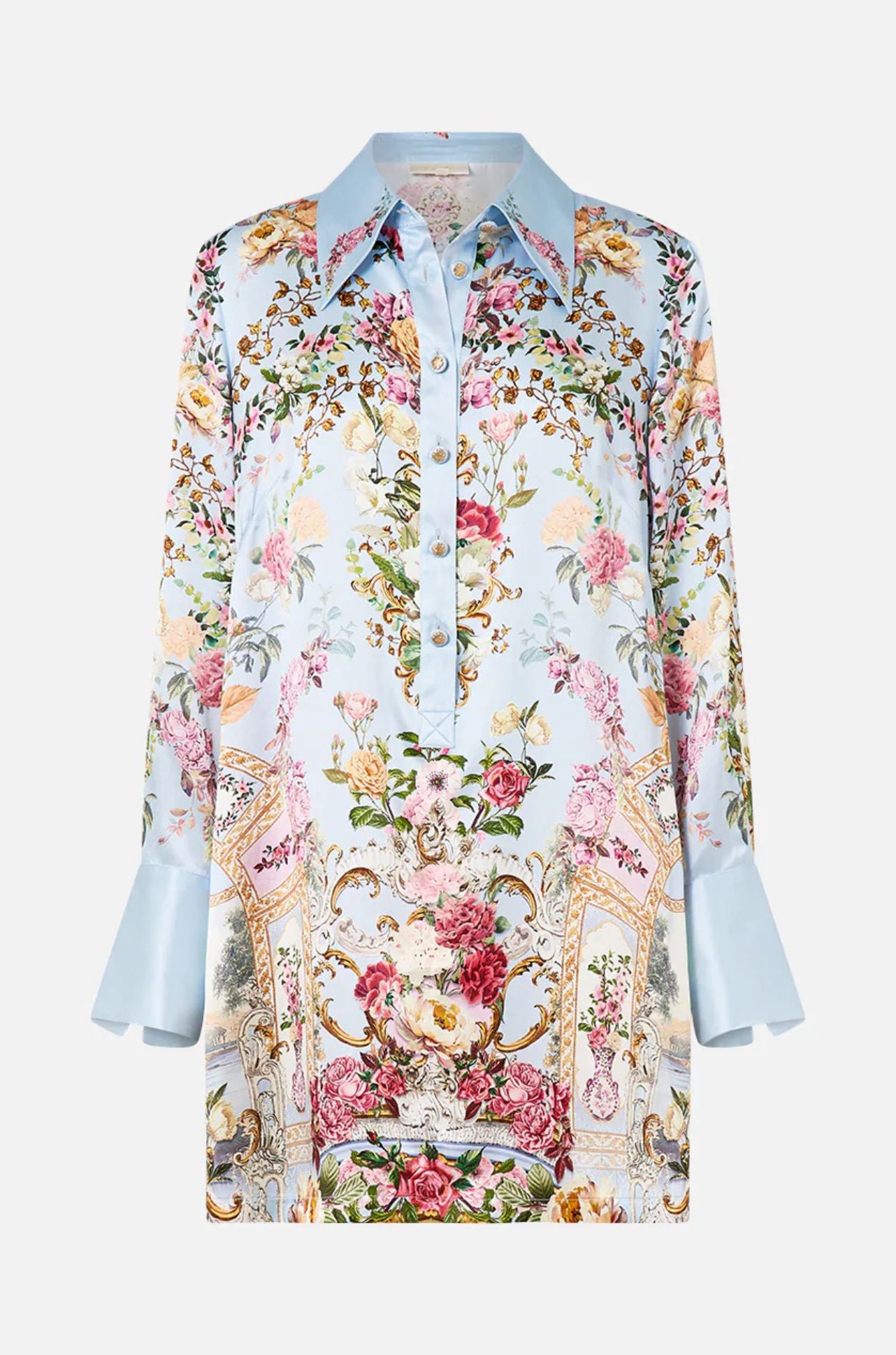 Camilla - Tiled In Time Mini Shirt Dress