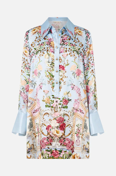 Camilla - Tiled In Time Mini Shirt Dress