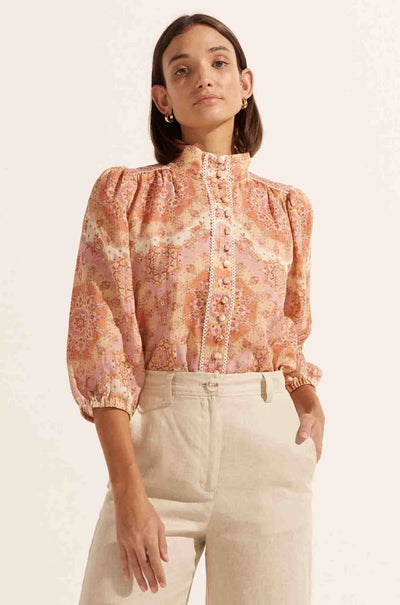 zoe kratzmann - outlook top in sunset mosaic