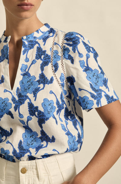 zoe kratzmann - recollect top in azure bouquet