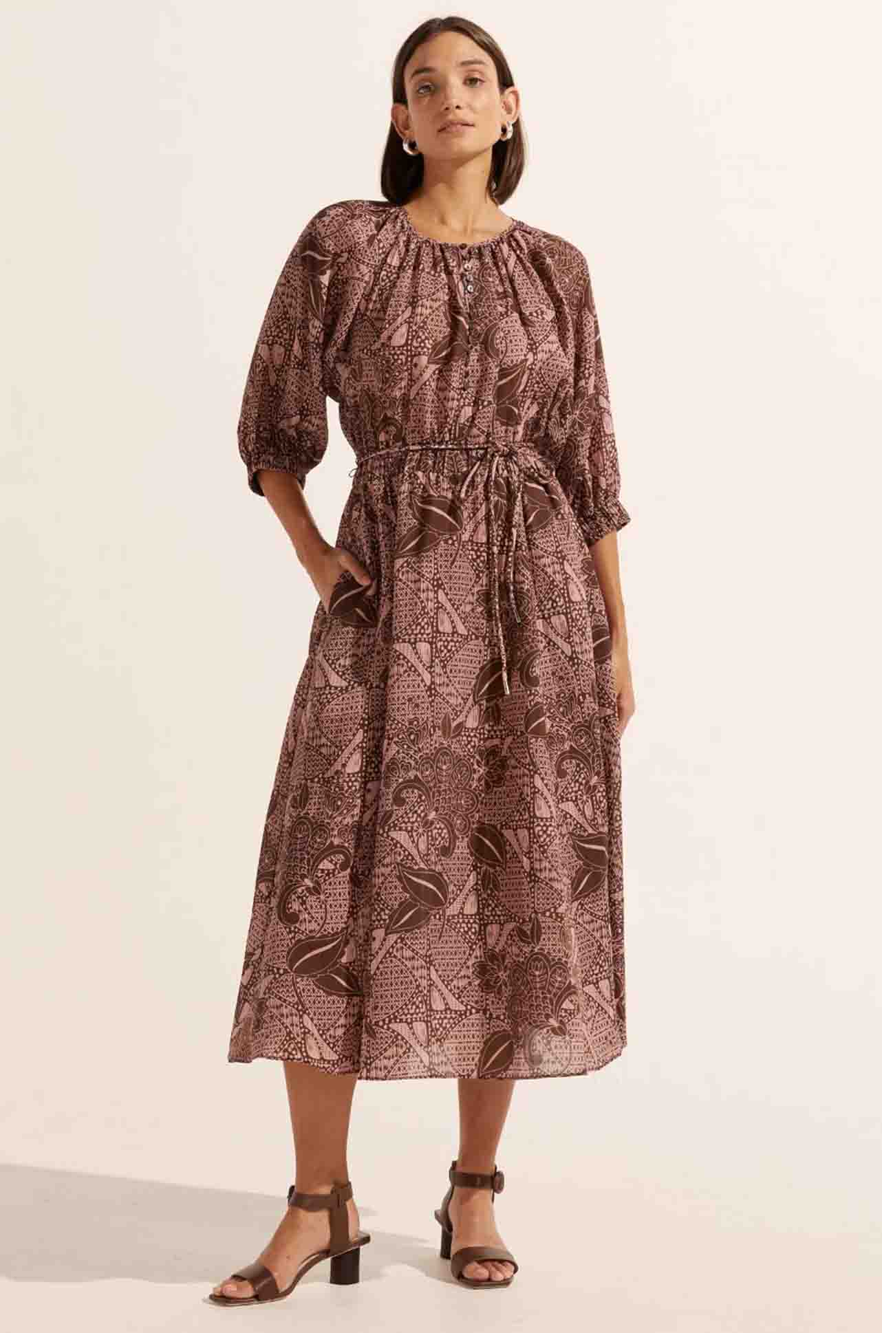 zoe kratzmann - sonata dress in cacao batik
