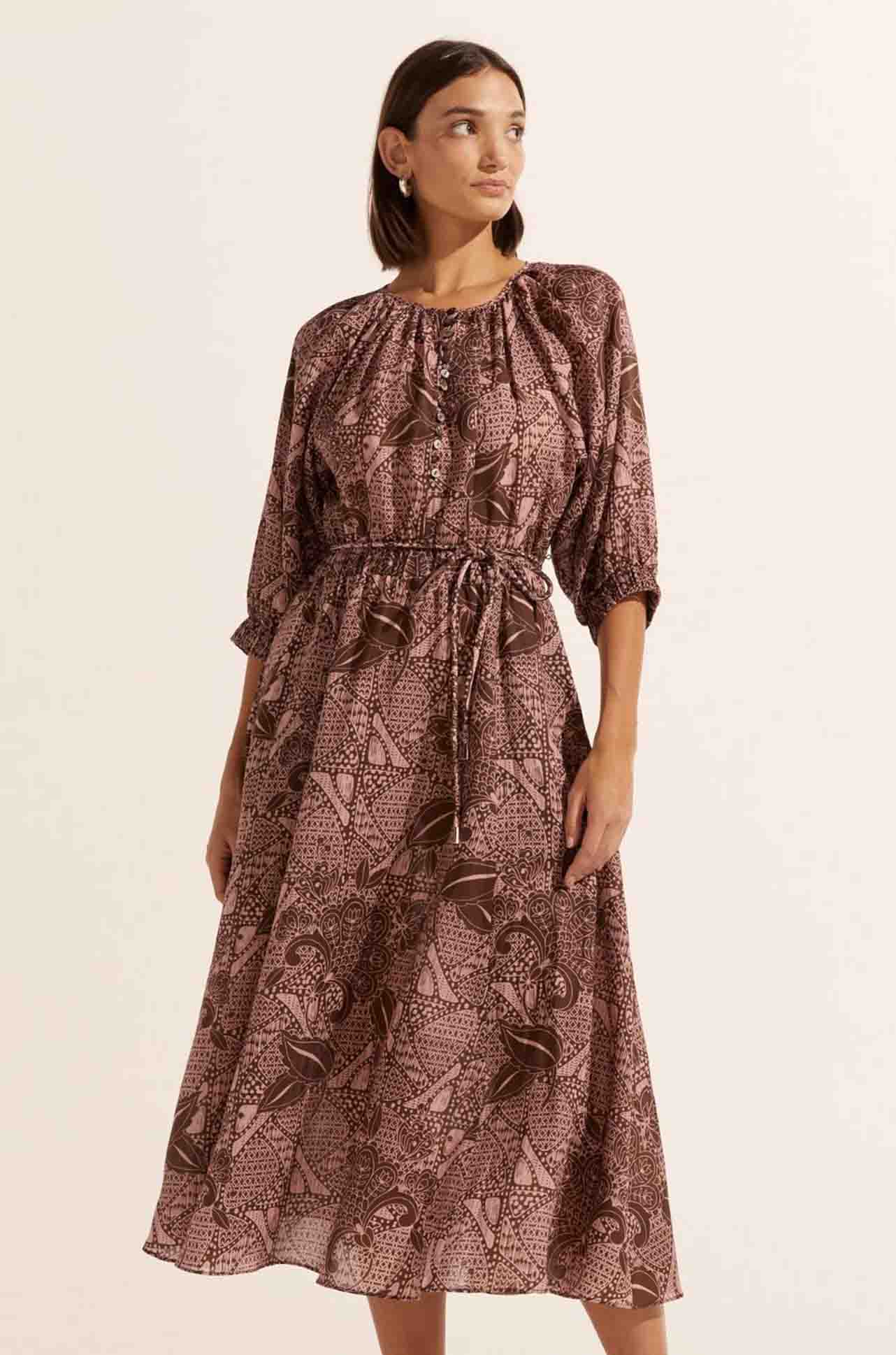 zoe kratzmann - sonata dress in cacao batik