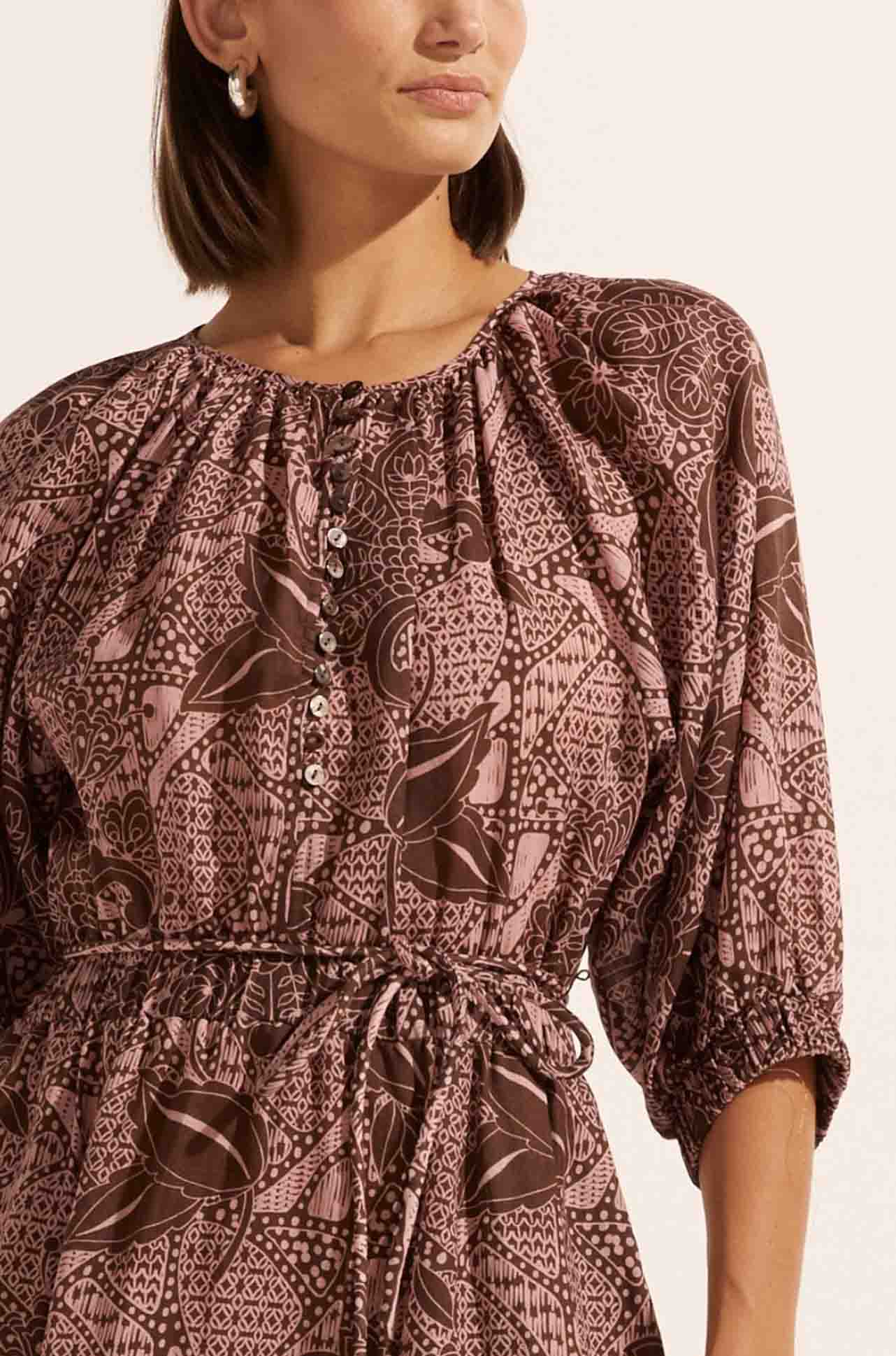 zoe kratzmann - sonata dress in cacao batik