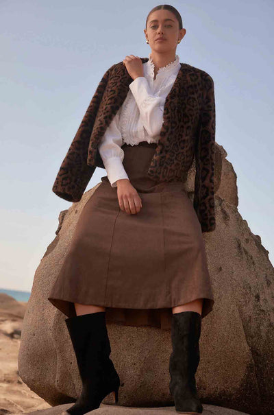 Zoe Kratzmann - stellar skirt in mocha