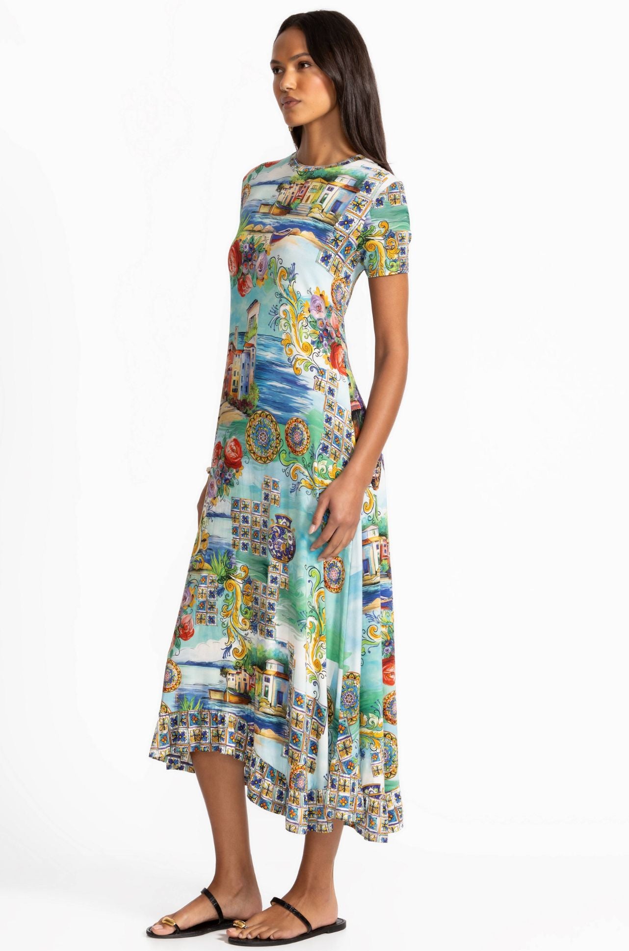 Johnny Was - The Janie Favorite Asymmetric Hem Short Sleeve Dress