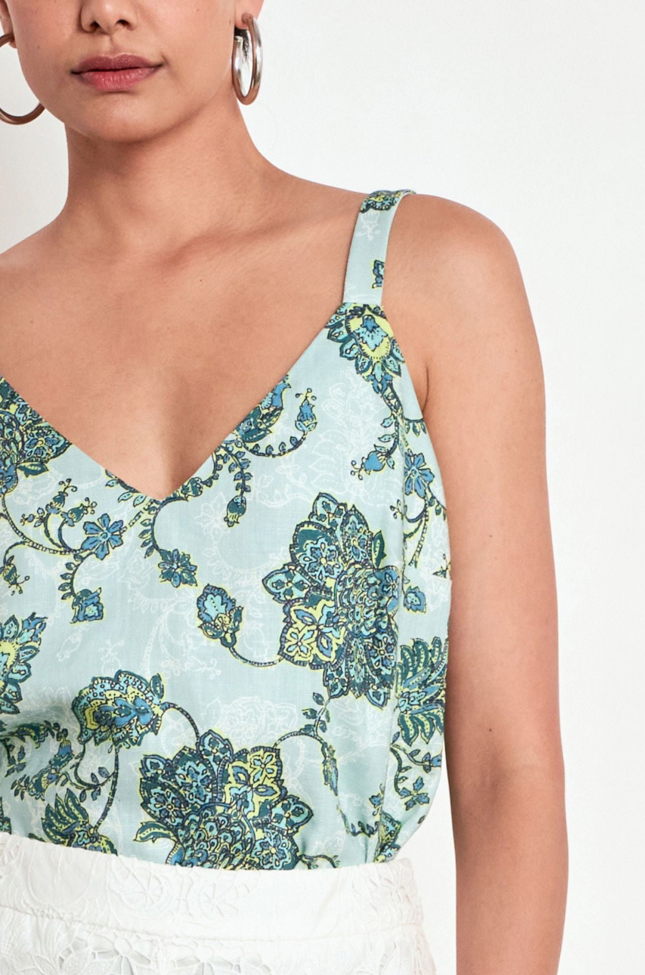 Zoe Kratzmann - tidal top in fern paisley