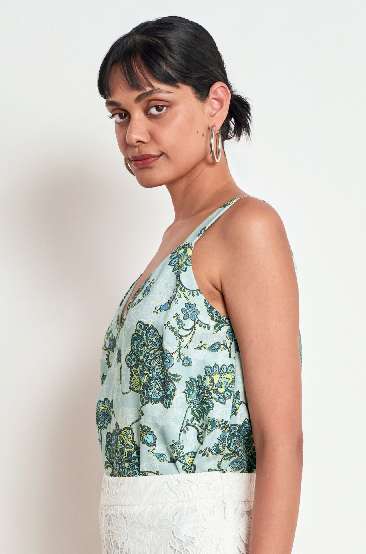 Zoe Kratzmann - tidal top in fern paisley