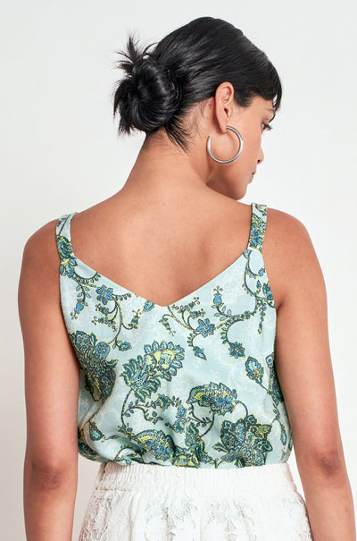Zoe Kratzmann - tidal top in fern paisley