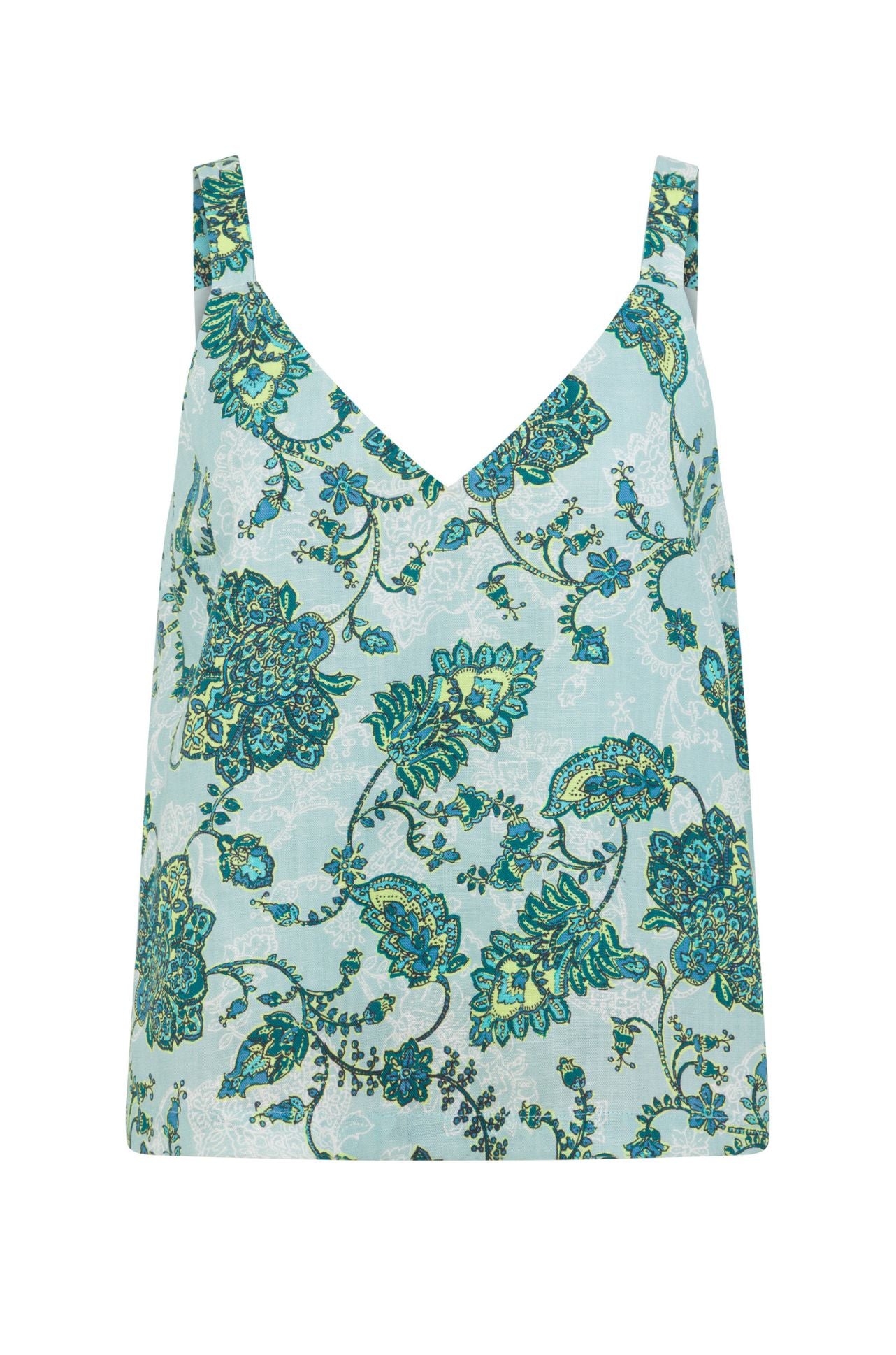 Zoe Kratzmann - tidal top in fern paisley