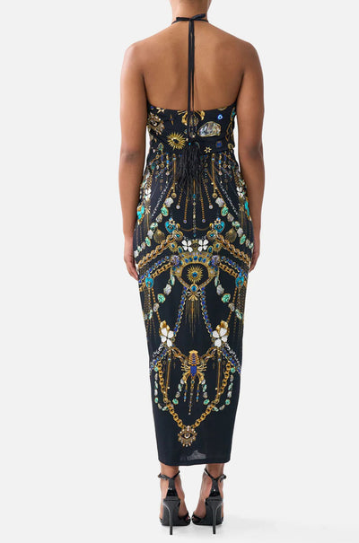 Camilla - Amulets & Alchemy V Neck Gathered Jersey Dress