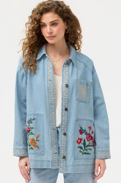 Johnny Was - Oversized Denim Trucker Jacket in Sunnie