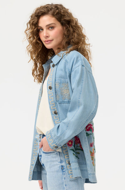 Johnny Was - Oversized Denim Trucker Jacket in Sunnie