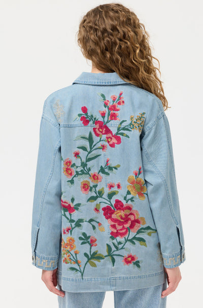 Johnny Was - Oversized Denim Trucker Jacket in Sunnie
