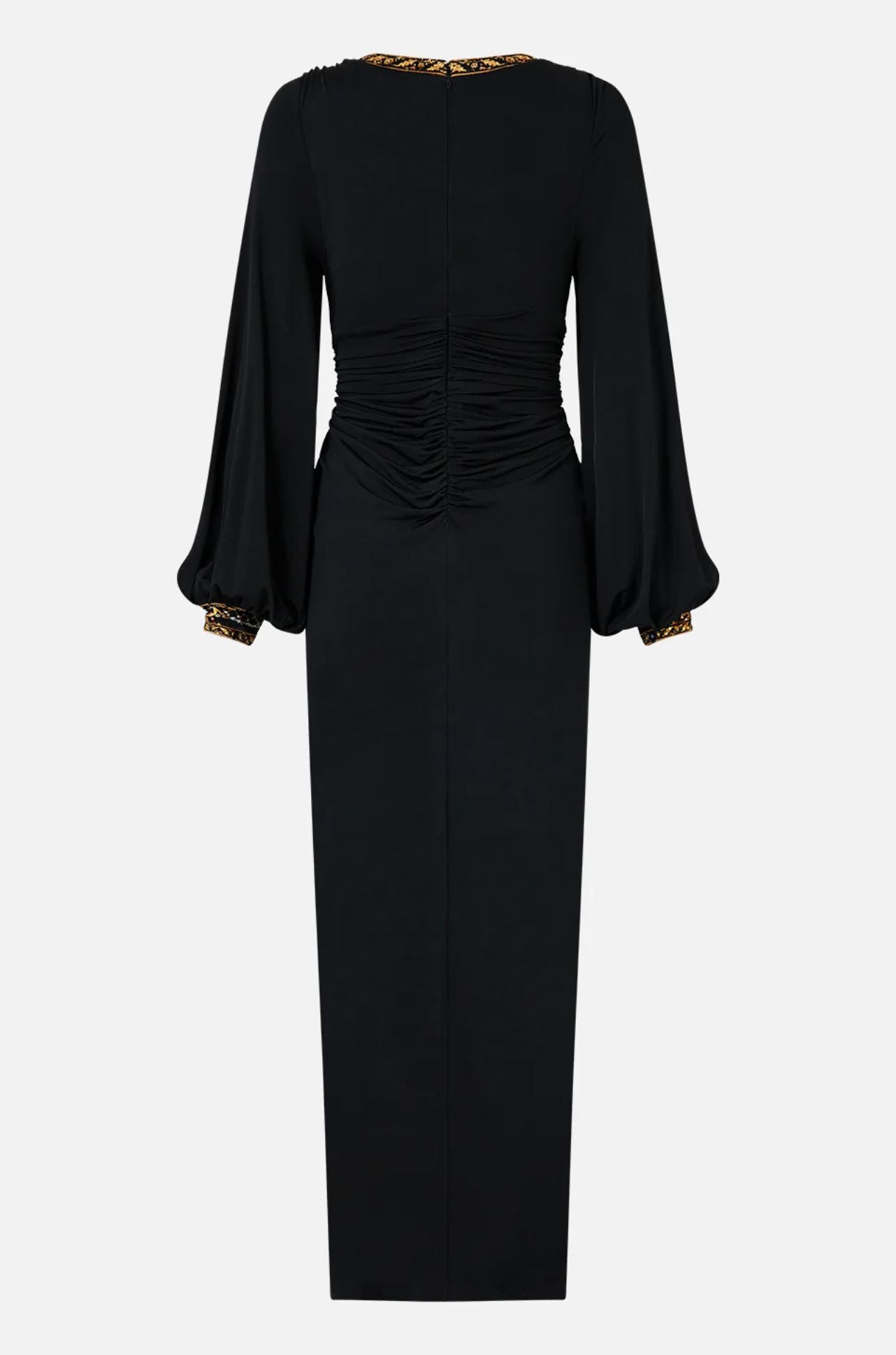 Camilla - Ottoman Elegance Waisted Draped Jersey Dress