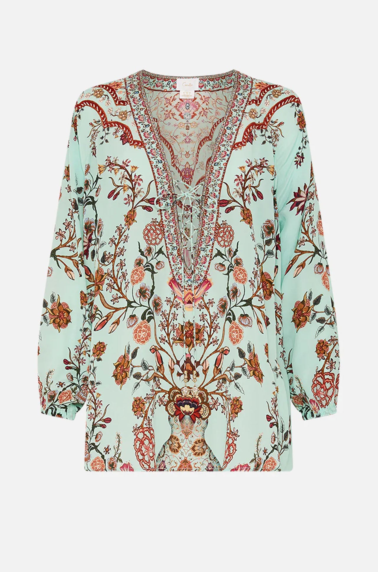 Camilla - Weaving Worlds Lace Up Blouse