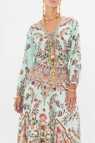 Camilla - Weaving Worlds Lace Up Blouse
