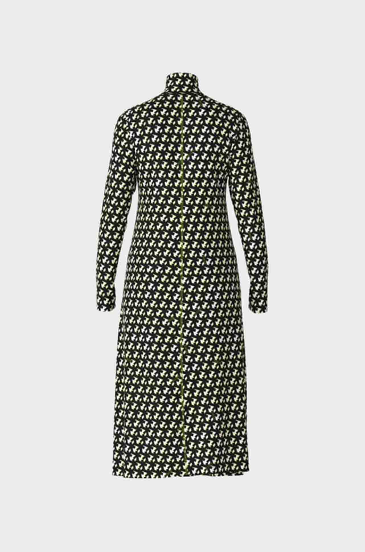 Marc Cain - Black/Fluro Print High Neck Dress