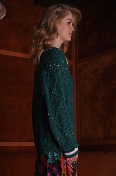 Cooper - Feeling The Sparkle Knit For A Queen Jersey in Forest