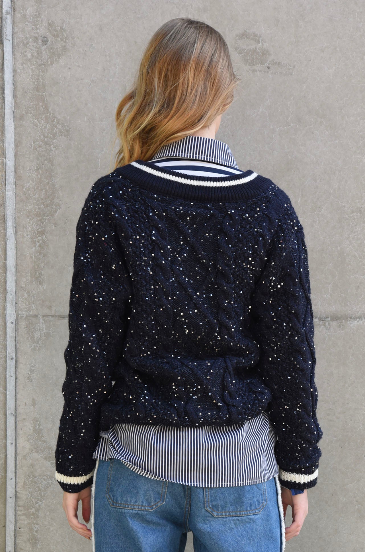 Cooper - Feeling The Sparkle Knit For A Queen Jersey in Navy