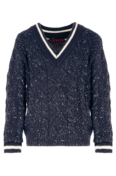Cooper - Feeling The Sparkle Knit For A Queen Jersey in Navy