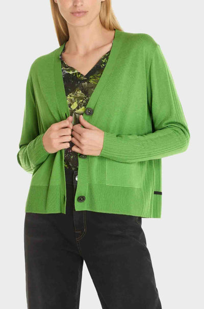Marc Cain - Cardigan w/ Textured Detail & Contrast Yarn