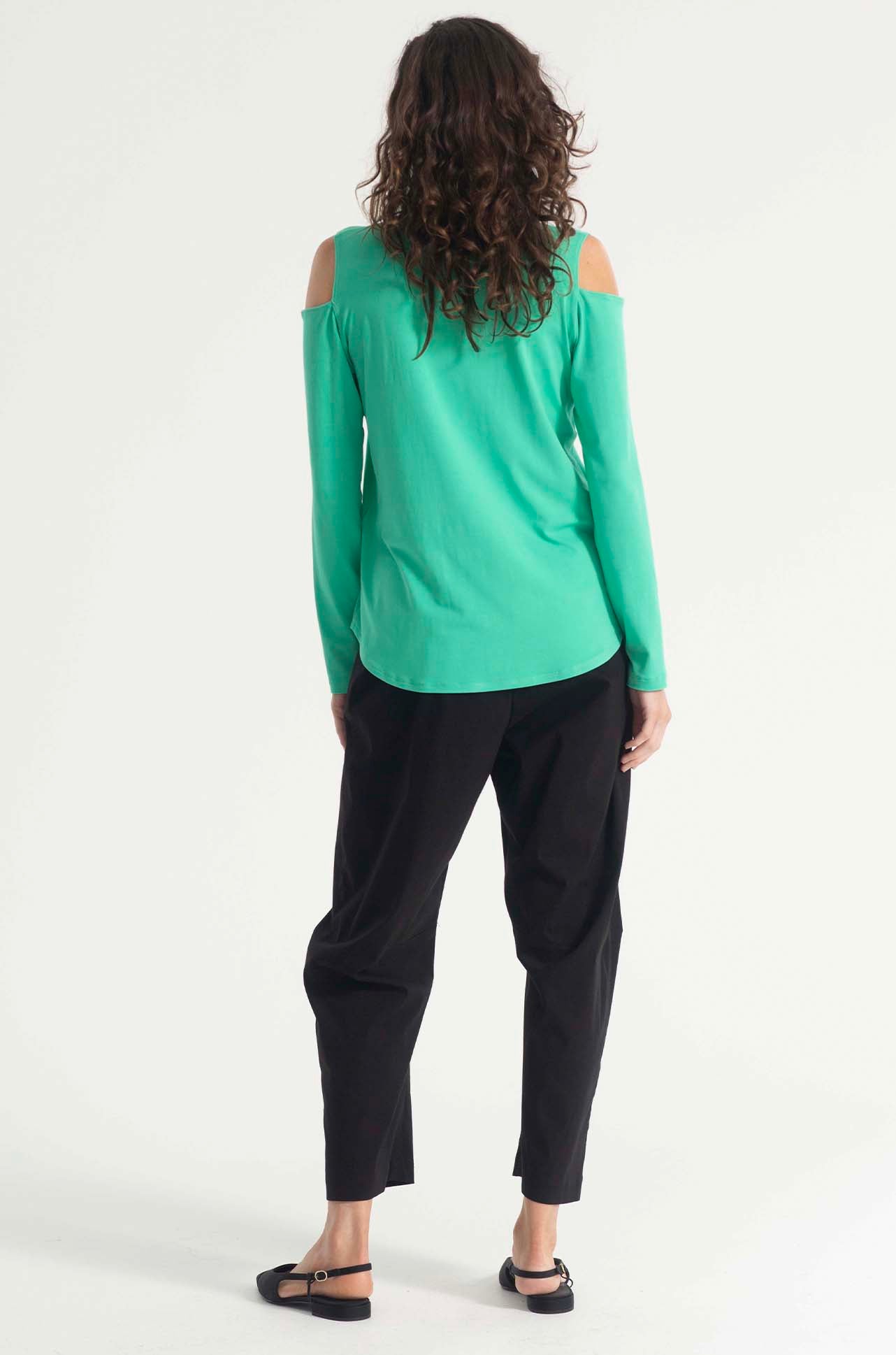 Mela Purdie - Slash Shoulder Top in Jade