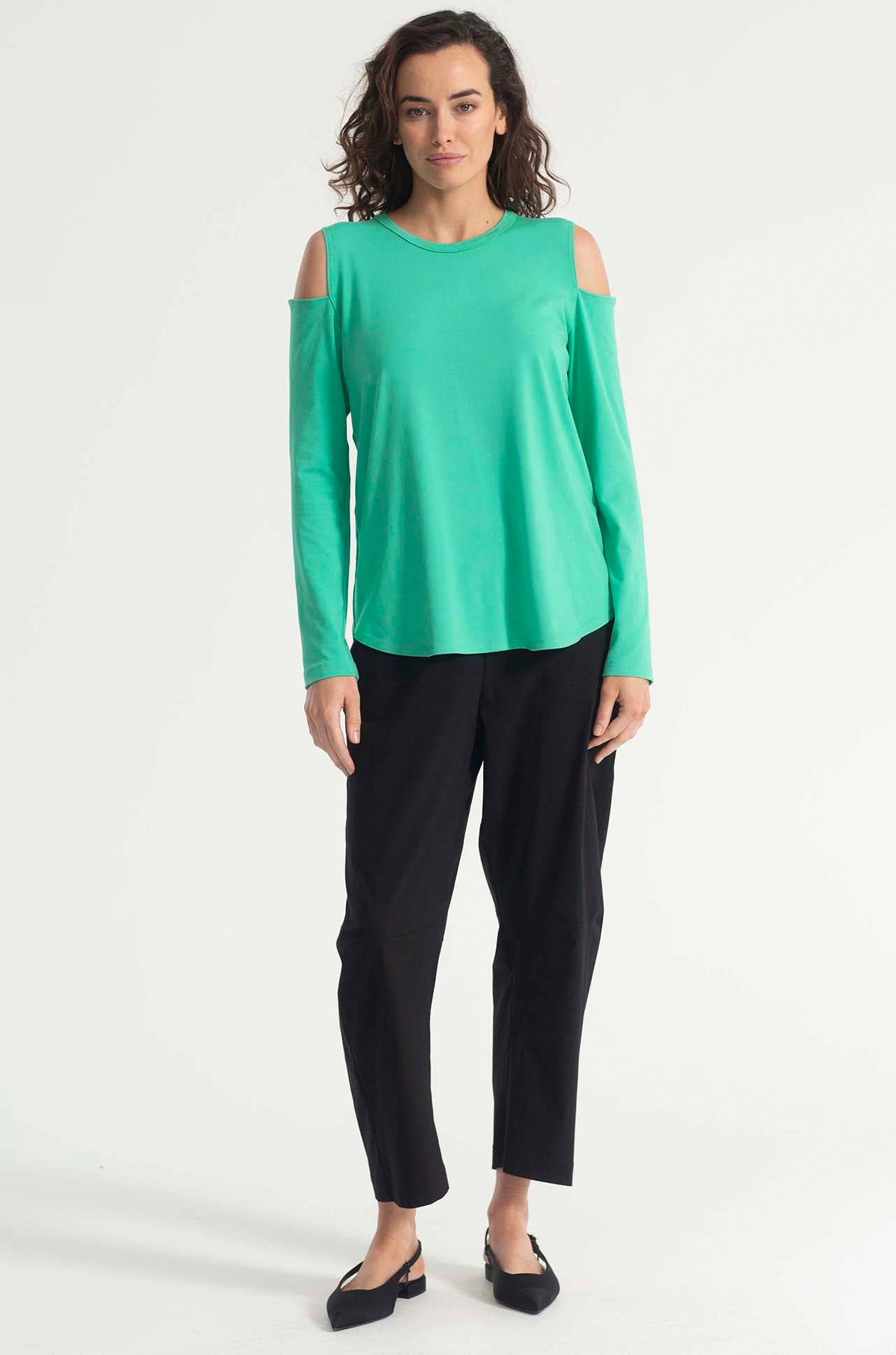 Mela Purdie - Slash Shoulder Top in Jade