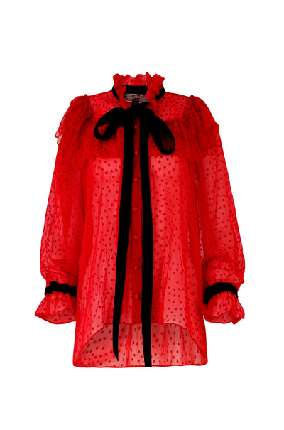 Trelise Cooper - Red-y To Rock He Frills Me Blouse