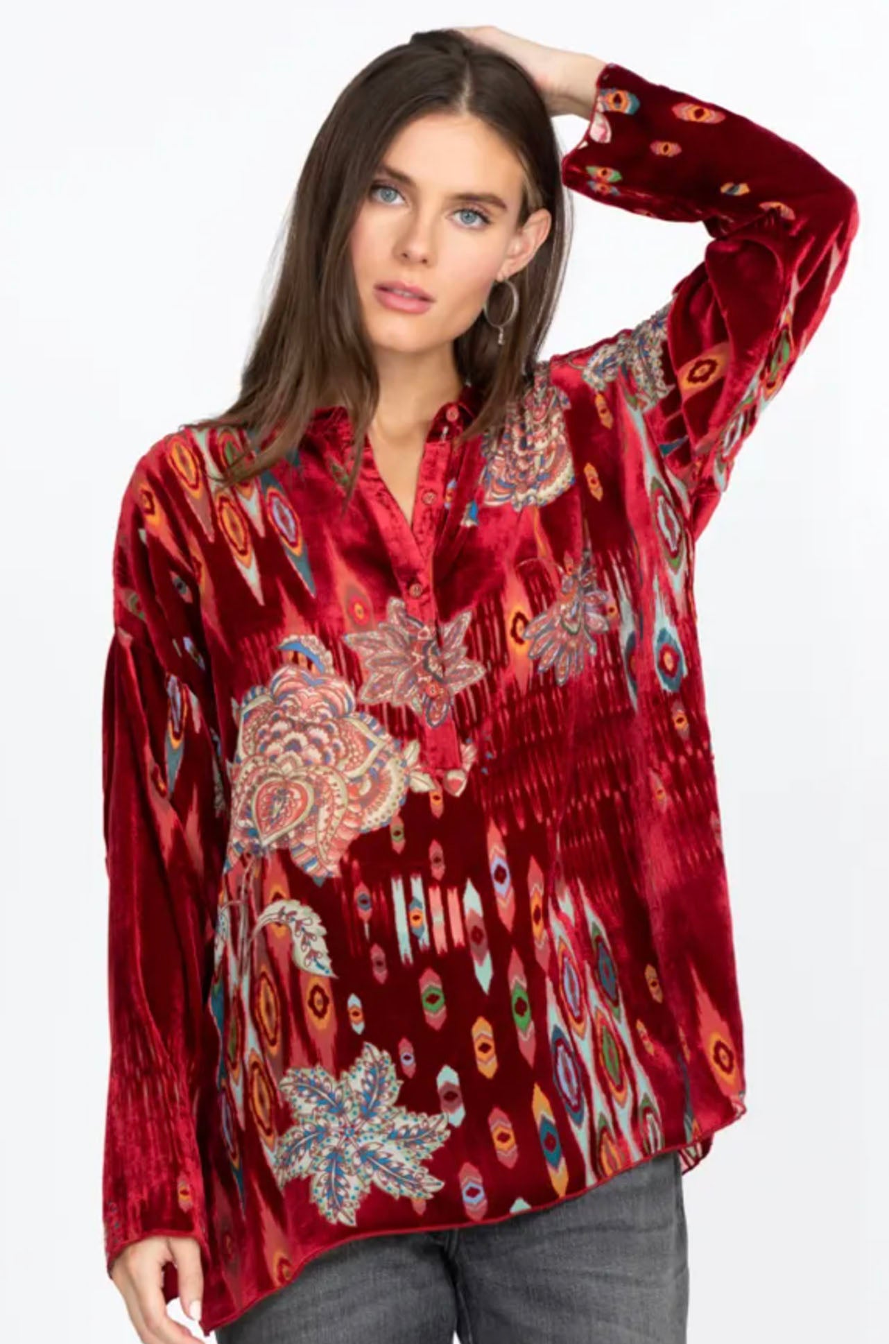 Johnny Was - Feather Burnout Mara Blouse
