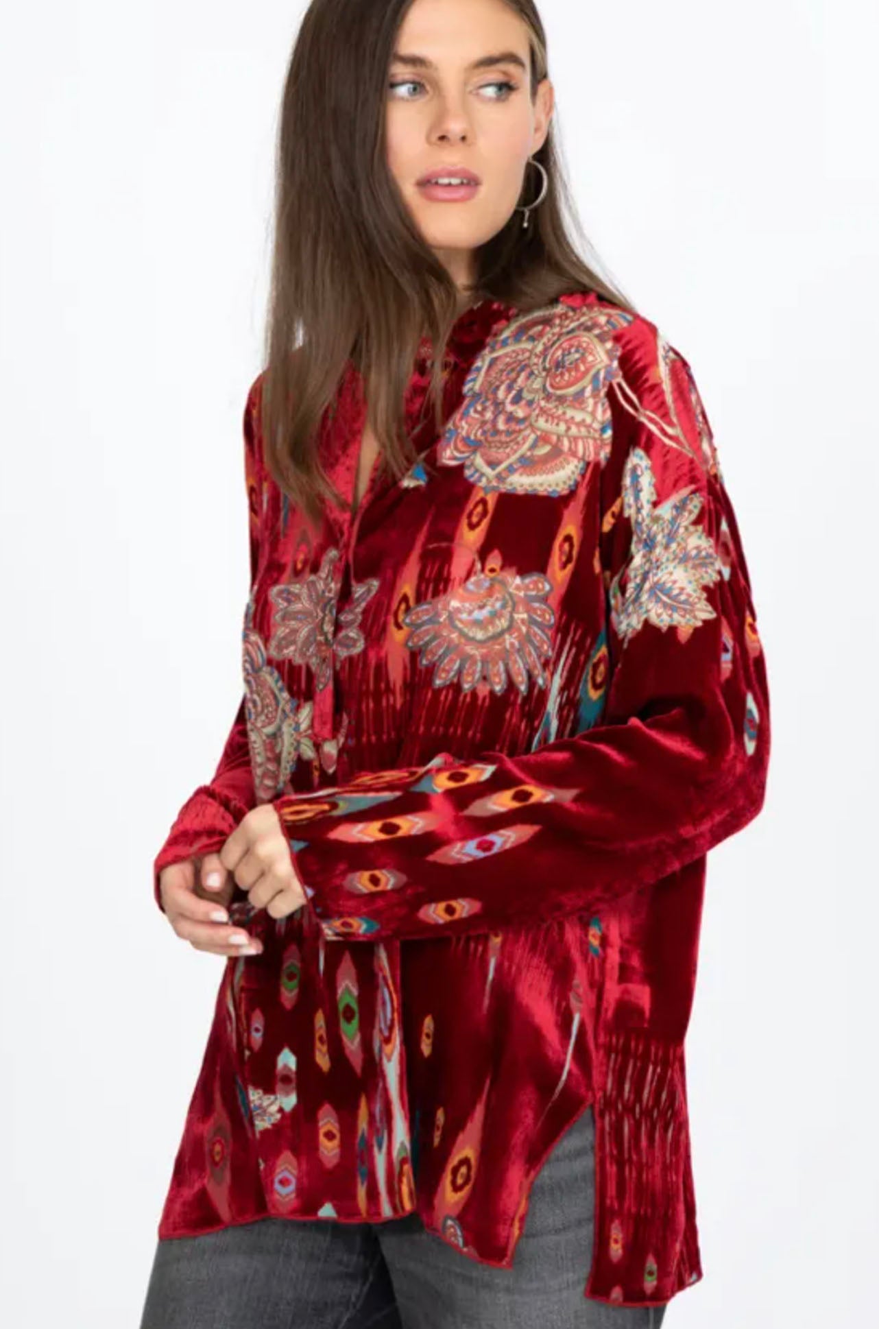 Johnny Was - Feather Burnout Mara Blouse