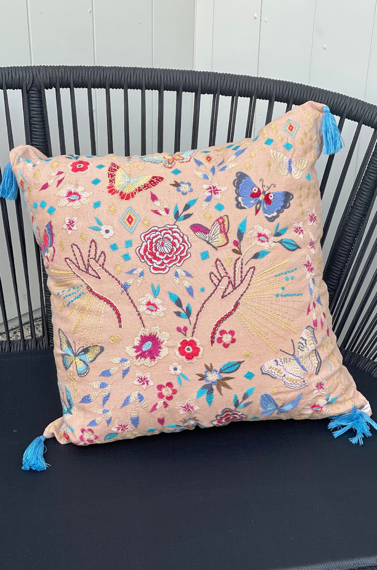 Johnny Was - Mariposa Linen Embroidered Pillow