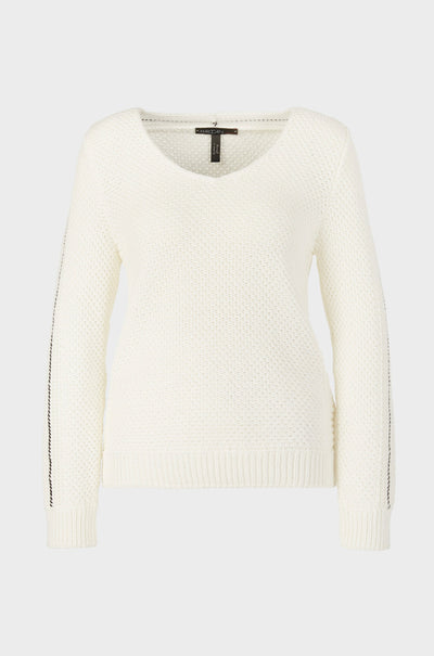 Marc Cain - V-Neck Cable Knit Sweater