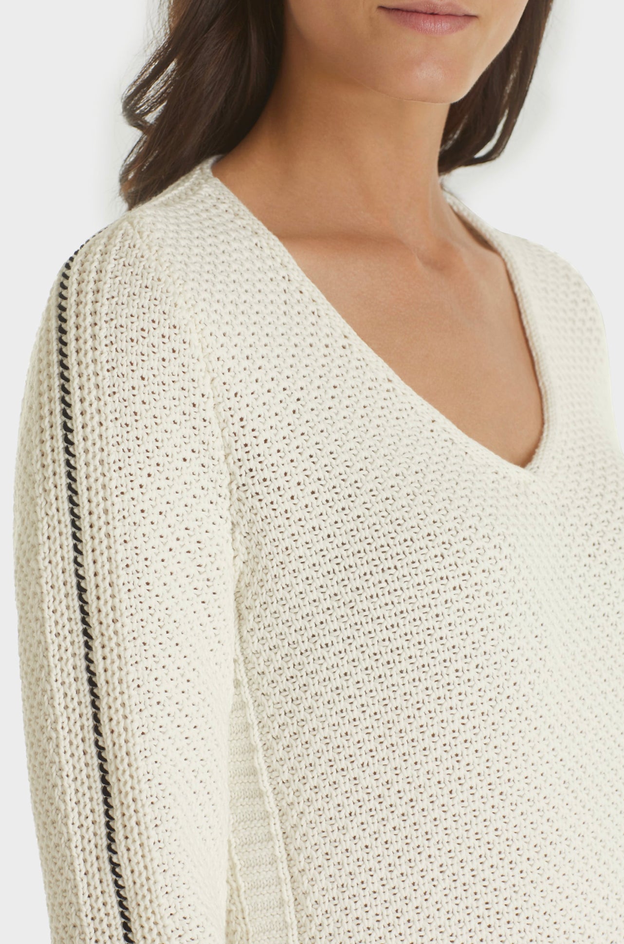Marc Cain - V-Neck Cable Knit Sweater